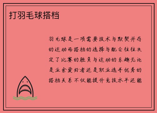 打羽毛球搭档
